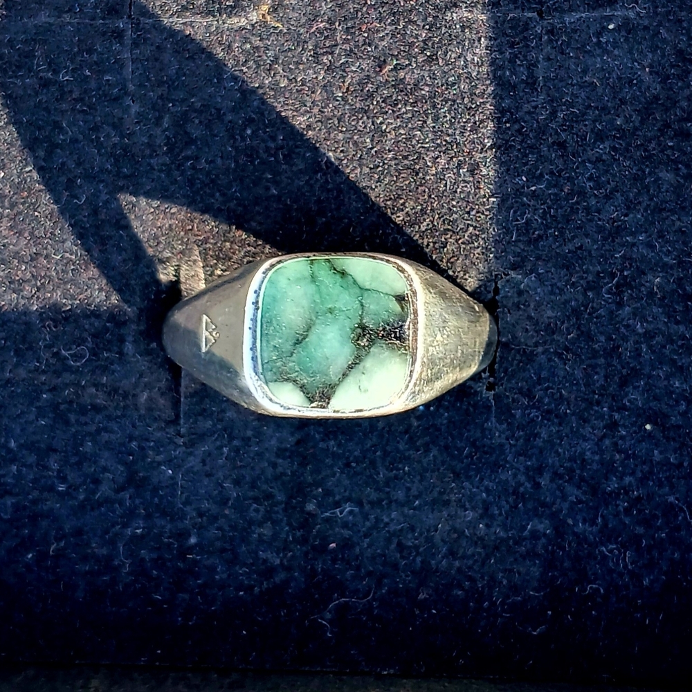 Emerald and Sterling Silver Ring